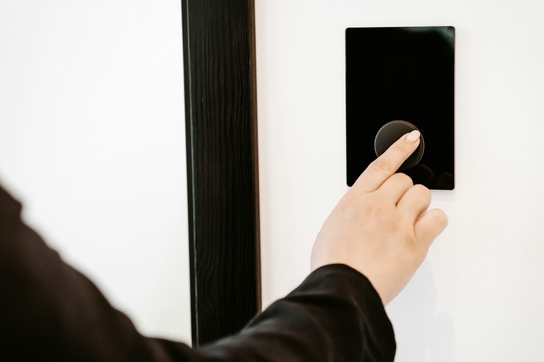 Biometric access control at a discreet residential door