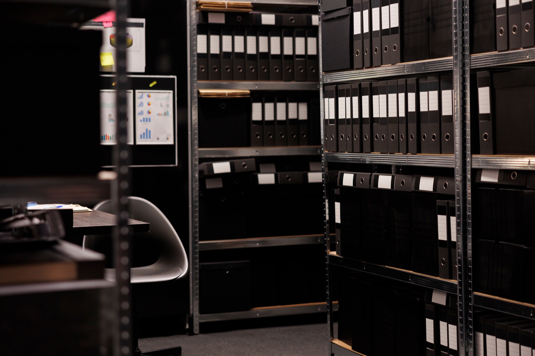 A refined residential interior beside a secure storage space